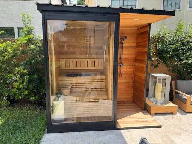 Classic Style Outdoor Sauna and Shower