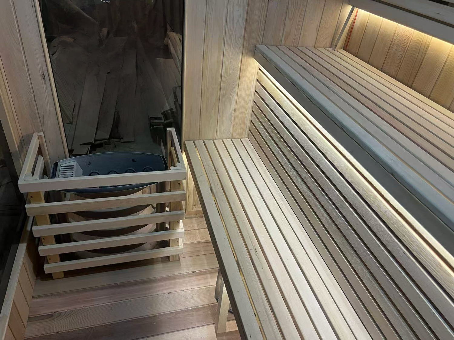 Classic Style Outdoor Sauna and Shower